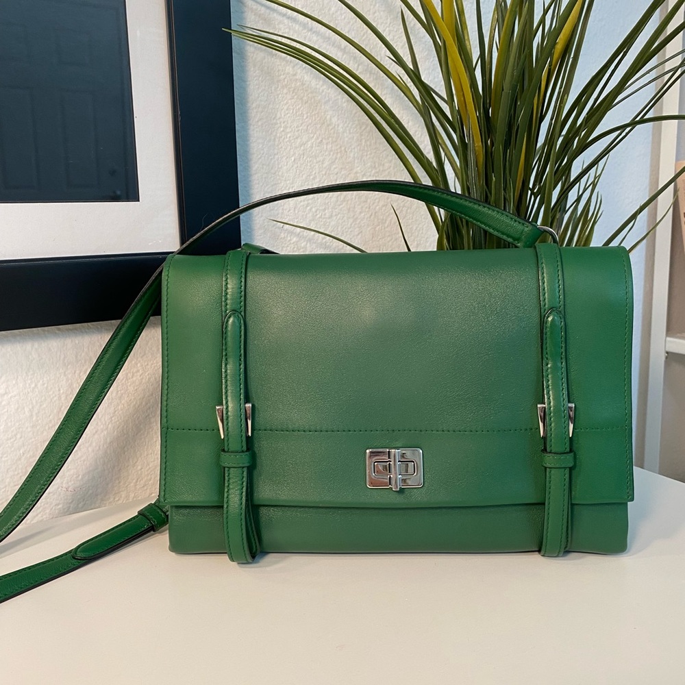 RARE PRADA Runway/AD 2014 Vitello Lux Calf Shoulder/Crossbody Bag COA - Picture 3 of 17